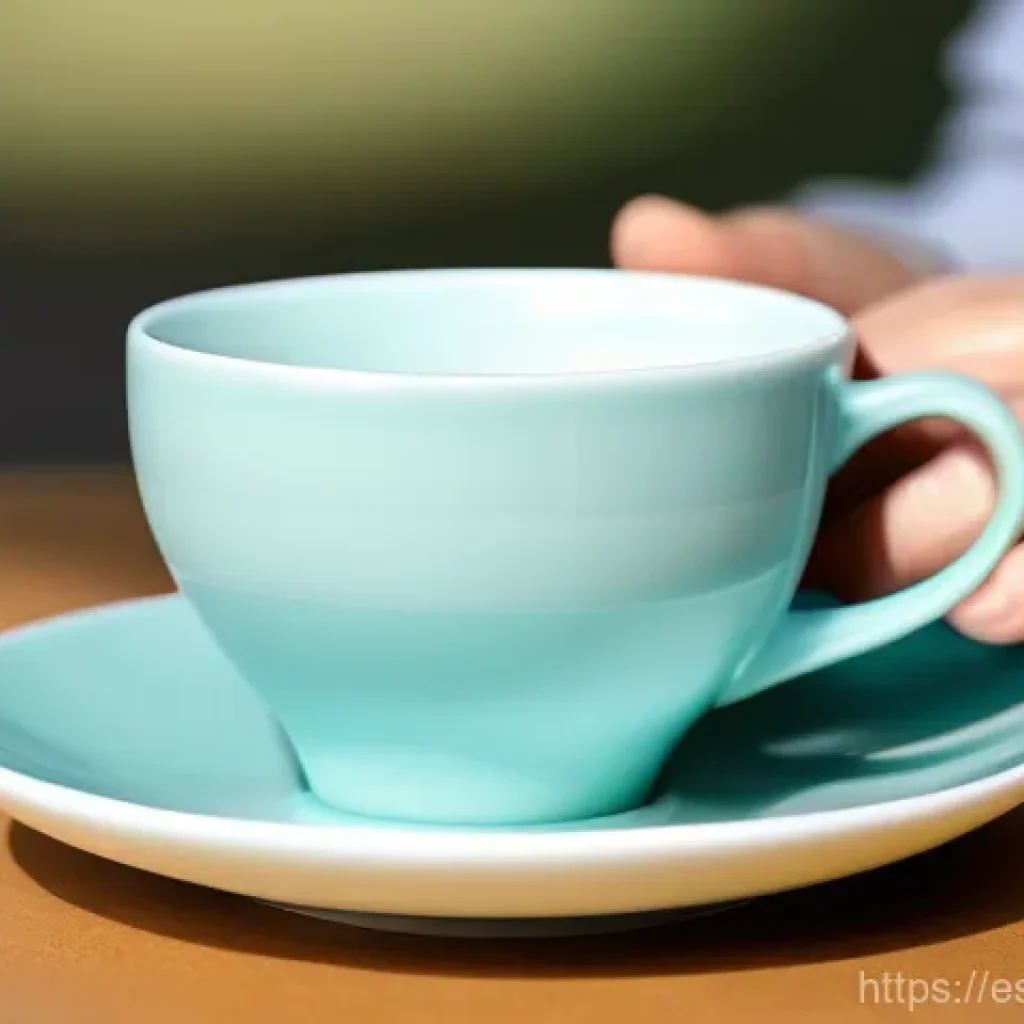 물성매력 디자인에서의 심리적 요소 - **Aesthetic Comfort: The Ergonomic Teacup**
    A close-up, high-definition photograph of a person's...